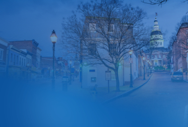 Maryland cityscape with historical buildings